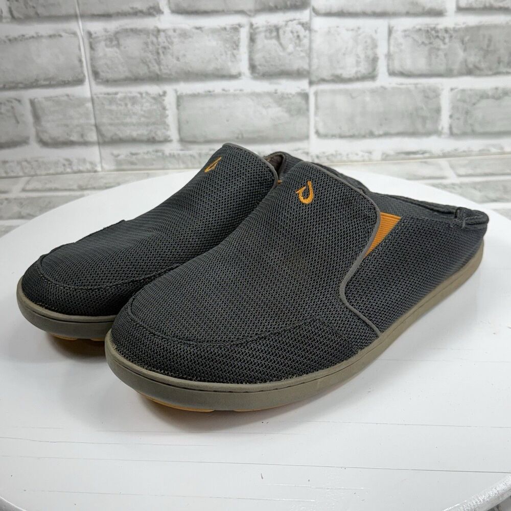 OluKai Men’s Nohea Mesh Slip-On Shoes Dark Shadow (10188-4242) Size 9